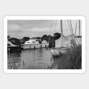 Boats moored on the Norfolk Broads Sticker